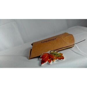 Longaberger 2007 Fall Foliage Tie‎ On Ceramic Leaf Ornament - NIB